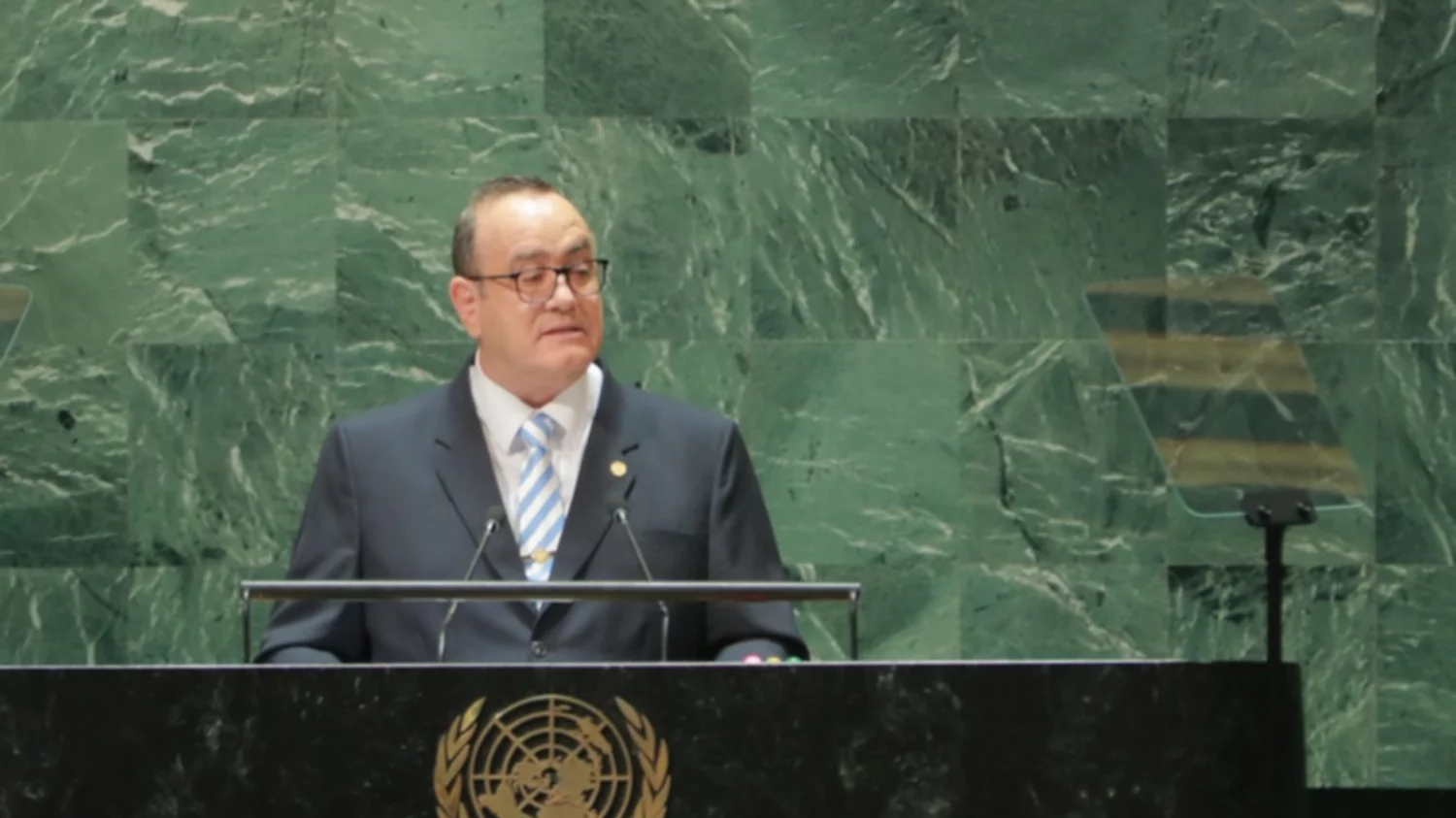 Alejandro Giammattei dio su último discurso como mandatario ante la Asamblea General de la ONU. (Fotos: EFE)