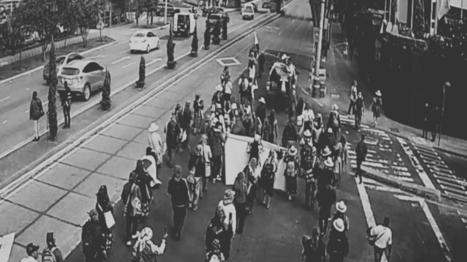 Manifestantes marchan con dirección al Centro Histórico. Manifestantes marchan con dirección al Centro Histórico.